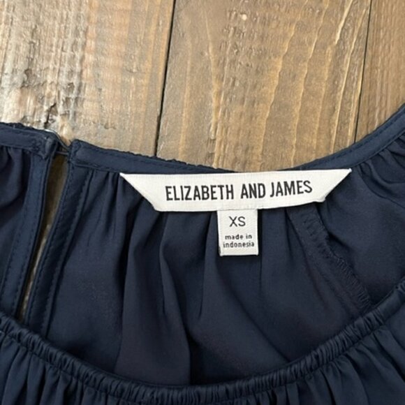 Elizabeth And James Peasant Dress Navy Blue Long Sleeves - Picture 5 of 5